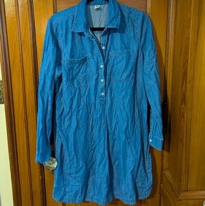 Old Navy Classic Blue Denim Shirt Dress